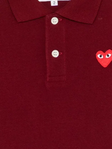 Koszulka polo dziecięca Comme Des Garcons Play czerwona