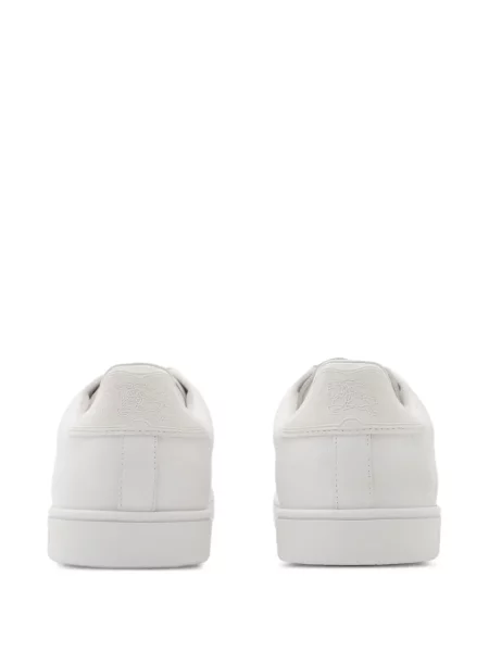 Sneakerși Burberry din piele în carouri alb