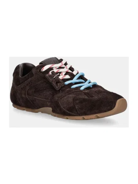 Sneakersy Nokwol skórzane brązowe