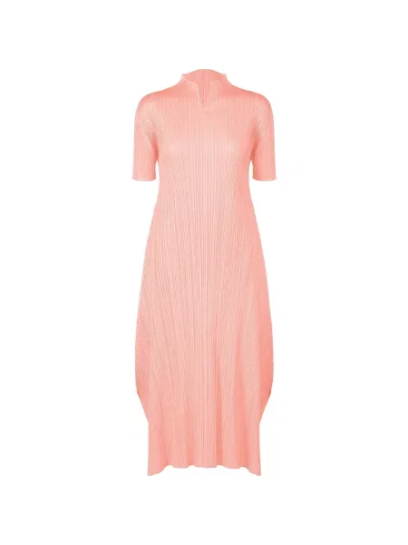 Rochie Pleats Please Issey Miyake în linie A roz