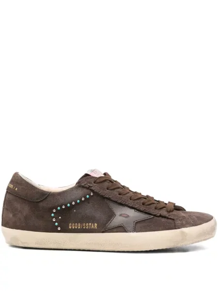 Sneakerși Golden Goose din piele de căprioară cu tepi auriu