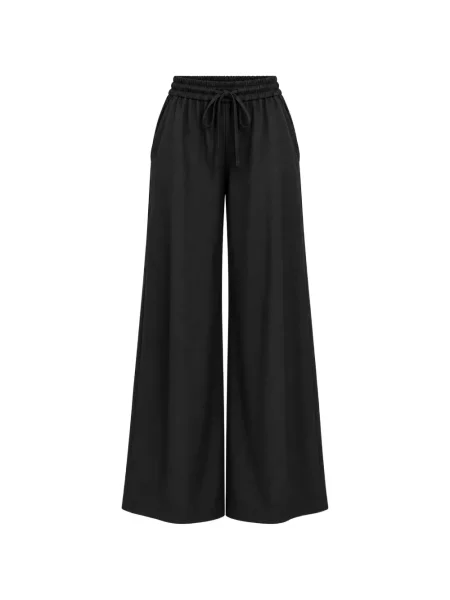 Pantaloni palazzo Kaos cu cordon negru