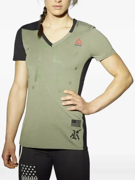 Tricou Reebok cu decolteu în V verde