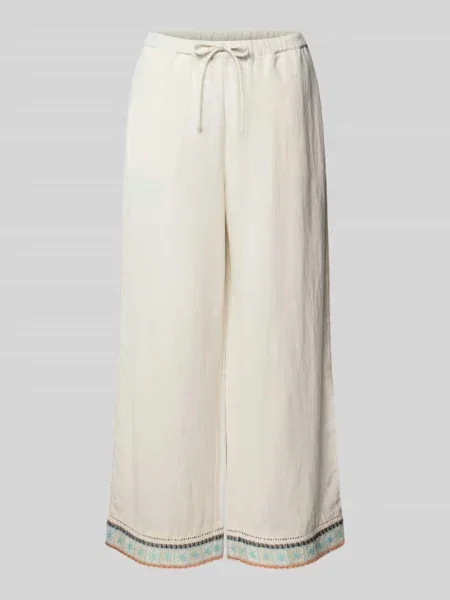 Kuloty z mieszanki lnu i bawełny z wpuszczanymi Jake*s Casual beżowe