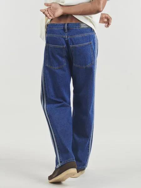 Széles szárú farmer Adidas Originals kék