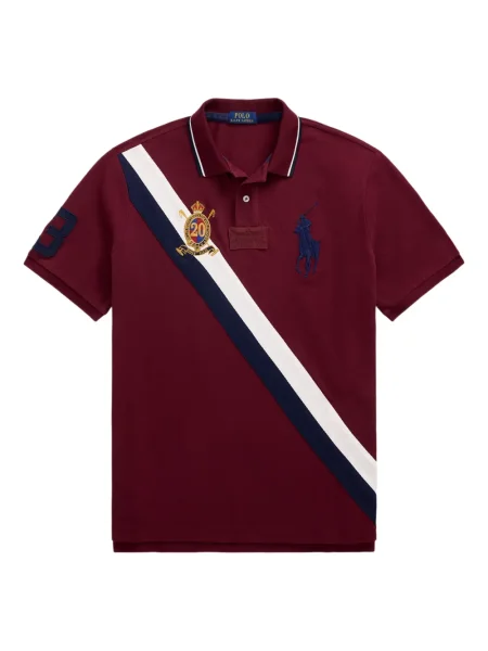 Kratak samt polo majica Polo Ralph Lauren s vezom crna
