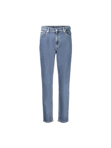 Talia jeansy Calvin Klein Jeans z wysoką talią niebieskie