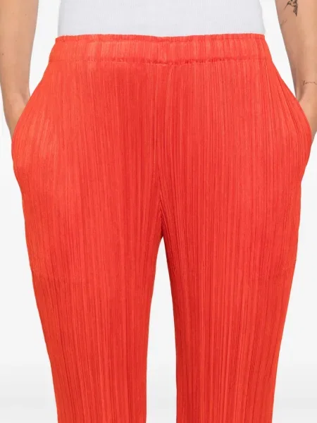Pantaloni Pleats Please Issey Miyake plisate roșu