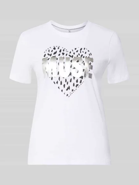 T-shirt o kroju regular fit z czystej bawełny model KITA' Only biała