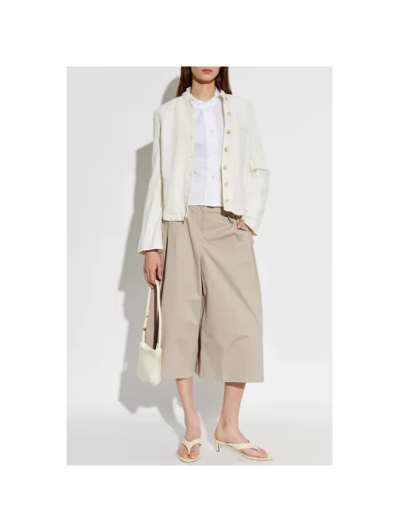 Lniana kurtka Emporio Armani beżowa