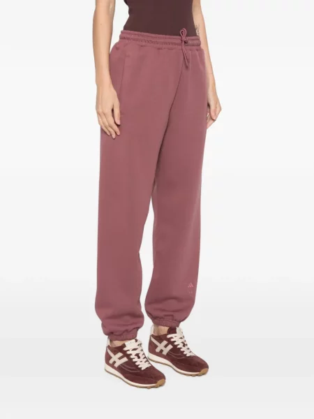 Бягане панталон Adidas By Stella Mccartney с принт с връзки розово