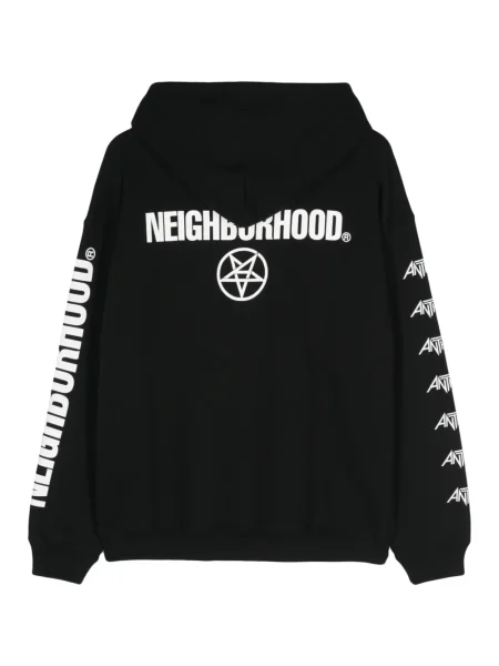 Суичър с качулка Neighborhood с принт черно