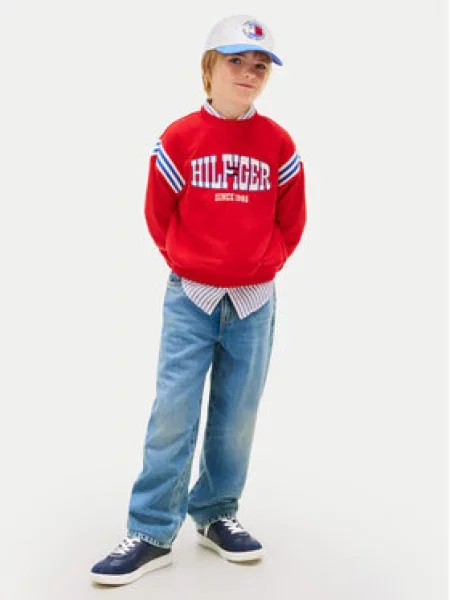 Tommy Hilfiger Pulóver Wavy Flag piros