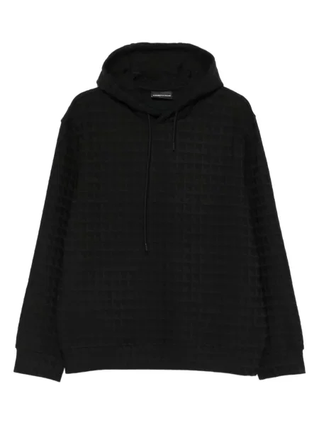 Pikowana bluza z kapturem Emporio Armani czarna