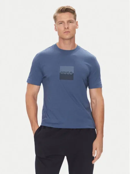 HUGO Tricou Dusplit Bleumarin albastru