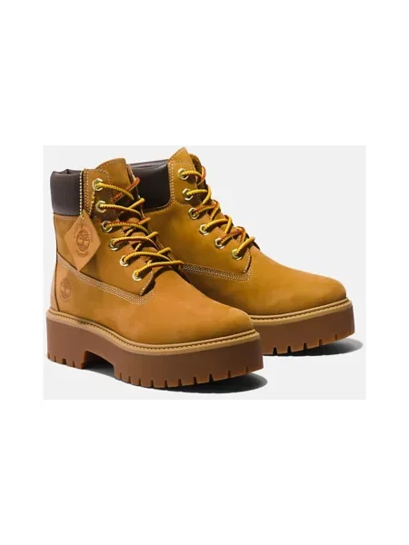 Botki Timberland zamszowe na platformie w miejskim stylu beżowe