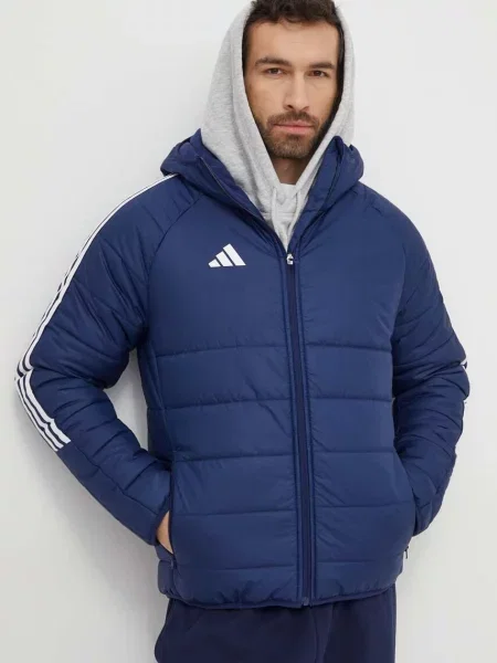 Adidas Performance geaca sport Tiro 24 albastru marin de iarna alb
