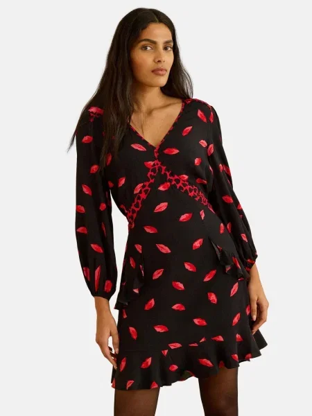 Love & roses Rochie sângeriu / roșu pepene negru