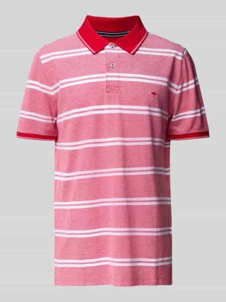 Koszulka polo o kroju regular fit z wyhaftowanym logo Fynch-hatton czerwone