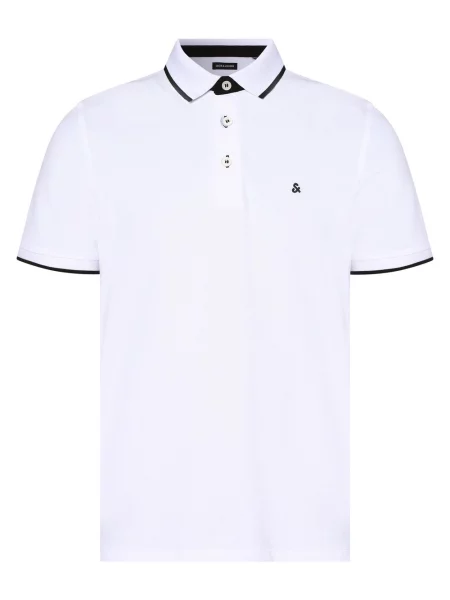 Koszulka polo o kroju regular fit z wyhaftowanym logo model ‘PAULOS’ Jack & Jones białe