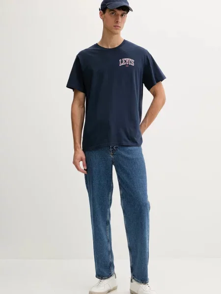 Kratka majica Levi's mornarsko modra