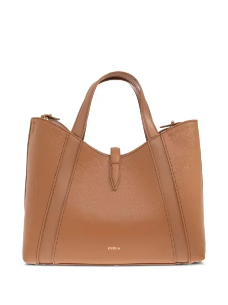 Geantă shopper Furla din piele maro