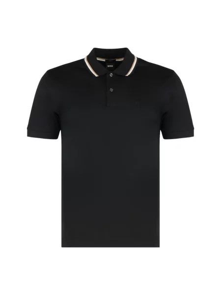 Koszulka polo Boss z nadrukiem czarna