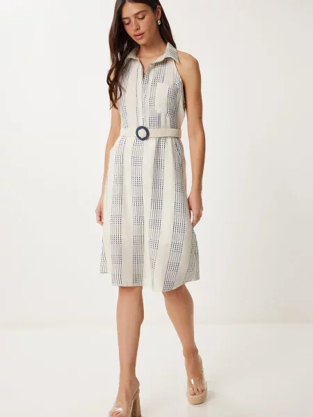 Happiness İstanbul Rochie albastru închis alb