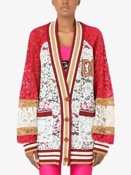 Ζακέτα Dolce & Gabbana με απλικέ με δαντέλα λευκό
