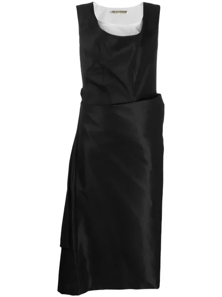 Drapované oblekové midi šaty Comme Des Garçons Pre-owned po kolena černé