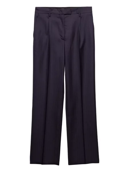 Pantaloni Prada de lână cu dungi albastru
