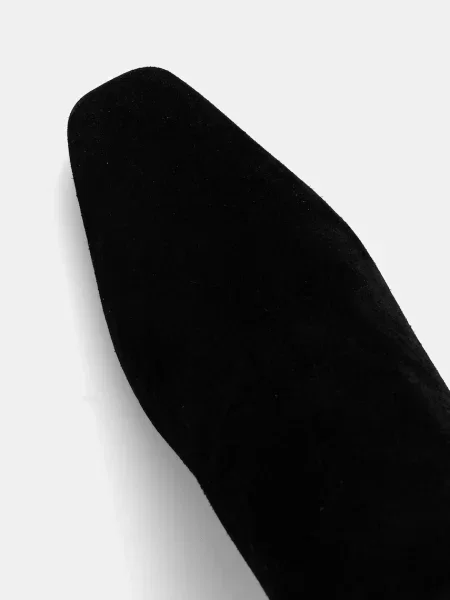 Замшевые сапоги Answear.lab на шпильке черные