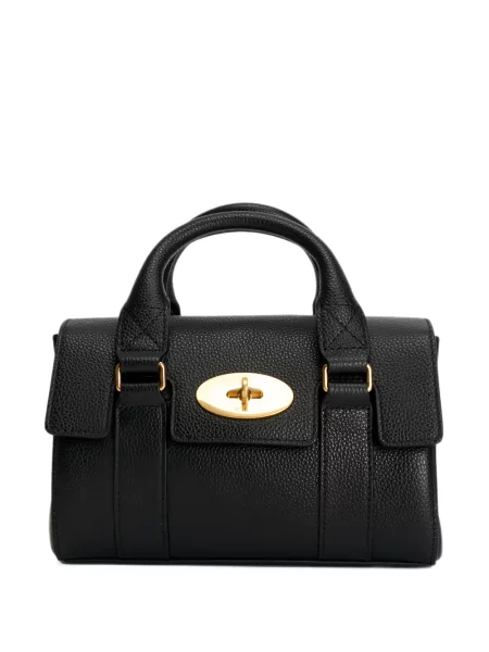Кожена чанта за през рамо Mulberry черно