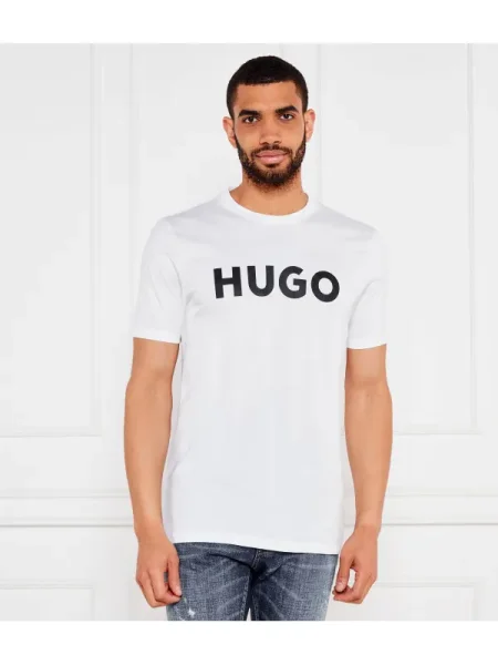 HUGO Tricou / negru alb