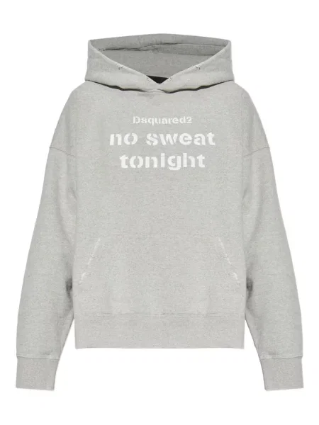 Hanorac cu glugă Dsquared2 zdrențuiți gri