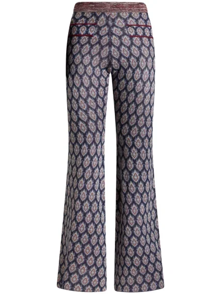 Pantaloni Etro din jacard albastru