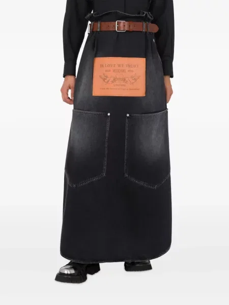 Fustă din piele Moschino negru