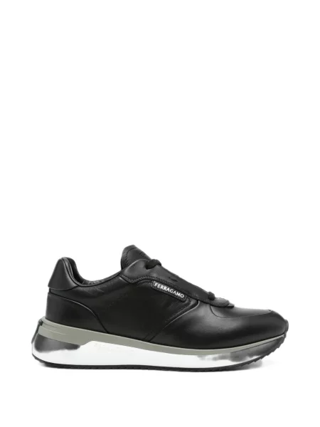 Sneakerși Ferragamo cu autograf negru