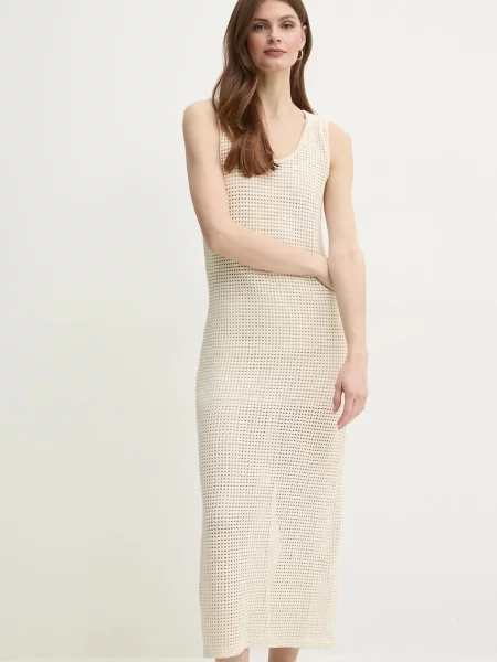 Marella sukienka RADAR midi rozkloszowana beżowy