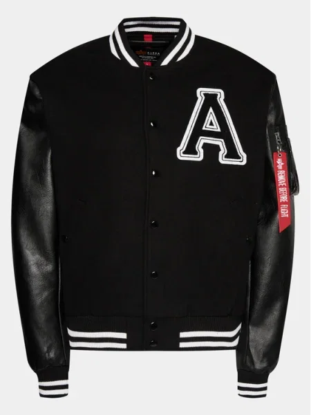 Alpha Industries Geacă bomber College Negru alb