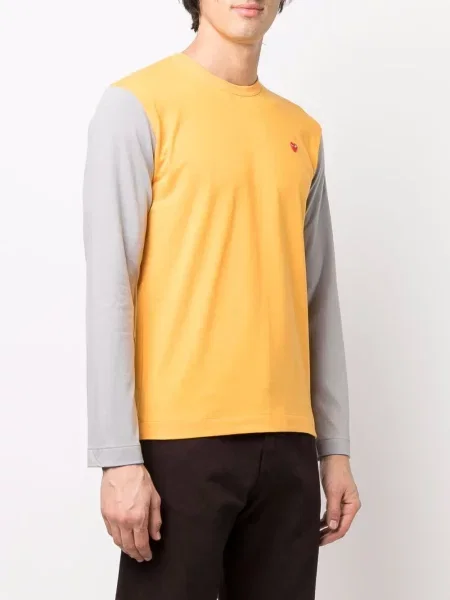 Tričko Comme Des Garçons Play s výšivkou oranžové