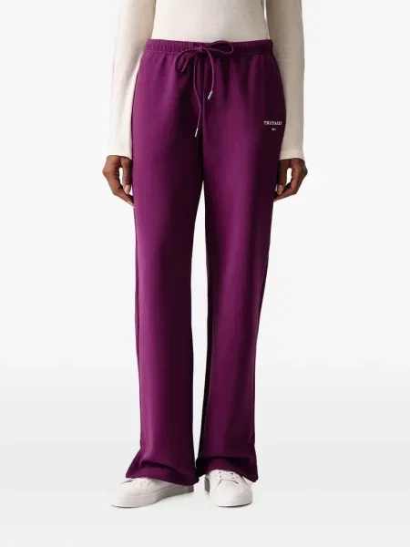 Pantaloni Trussardi cu broderie cu cordon violet