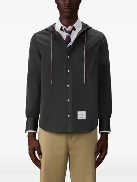 Риза Thom Browne с качулка черно