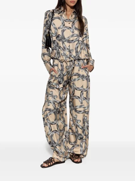 Pantaloni Loewe de mătase cu imagine