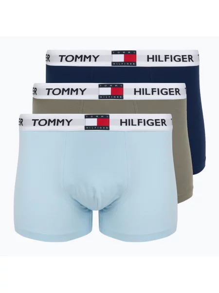 Bokserki Tommy Hilfiger Trunk 3 pary utility sage/prppy navy/keepsake blue niebieskie