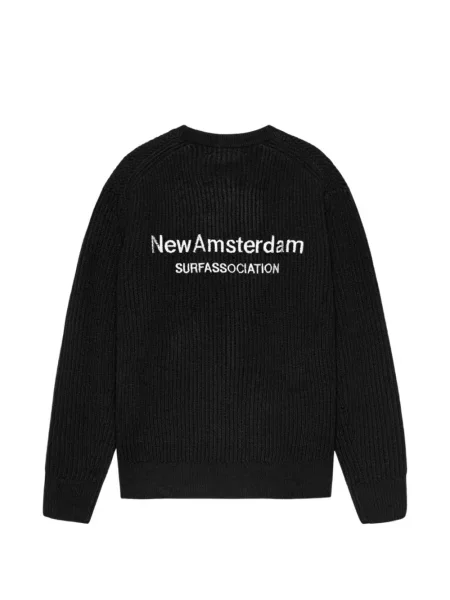 Pulover New Amsterdam cu autograf negru