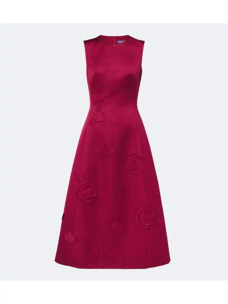 Rochie de cocktail Leo Lin din satin cu model floral cu aplicații