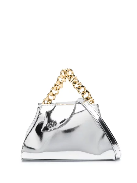 Torebka skórzana Gcds skórzana srebrna