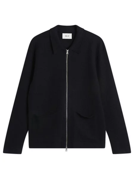 Kurtka Nn07 z wełny merino niebieska