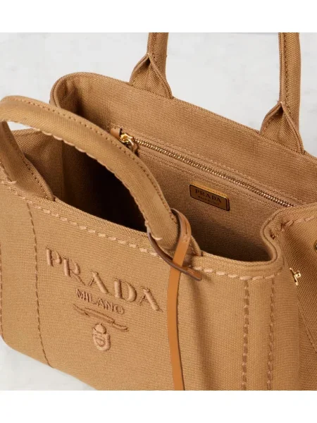 Geantă Prada din canvas maro